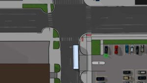 Bus vs. pedestrian13