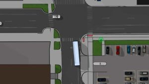 Bus vs. pedestrian10